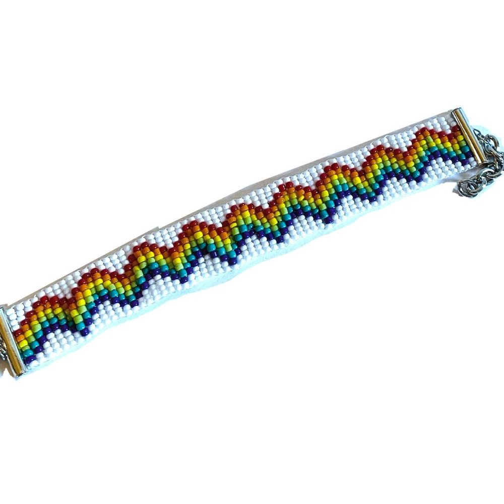 Hand Beaded Rainbow Bracelet